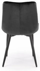 Krzesło tapicerowane K580 VELVET czarne HALMAR