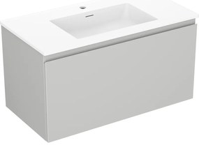 Mexen Orio szafka łazienkowa 90 cm z umywalką Otis, 1 szuflada, szara mat/biała mat - 91A10-09047-1-BF62-W18M01