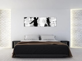 Obraz - Sztuka uliczna - zamieszanie (170x50 cm)