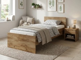 Łóżko ELISA 90 x 200 cm, dąb artisan Stelaż: Bez stelaża, Materac: Materac Coco Maxi 20 cm
