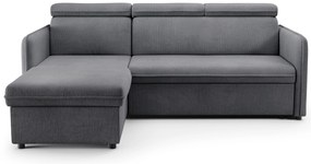 Narożnik z funkcją spania Barcelia Mini uniwersalny lewy/prawy - szary sztruks łatwoczyszczący Anafi 03