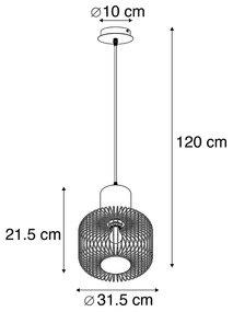 Designerska lampa wisząca czarna - BayaDesignerski Oswietlenie wewnetrzne
