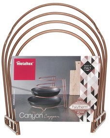 Stojak na patelnie w kolorze miedzi Metaltex