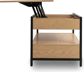 Ławostół Rozkładany LUCA 100 cm Dąb/Czarny Loft - Stół i Ława do Salonu