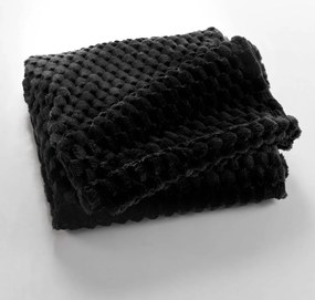 Czarny koc z mikfroflaneli 125x150 cm Mini Frosty – douceur d'intérieur