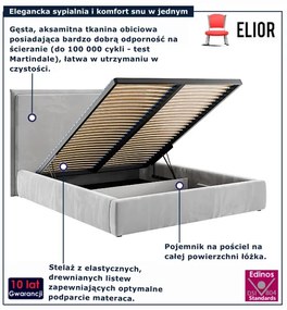 Tapicerowane łóżko z pojemnikiem i stelażem 140x200 - 32 kolory S4-D79