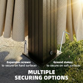 Outsunny Pawilon ogrodowy ok. 3 x 3 m aluminiowy z twardym dachem, moskitierą i 4 ścianami bocznymi, UPF50+ | Aosom PL