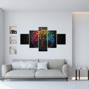 Obraz – Drzewo pełne kolorowych serc (125x70 cm)