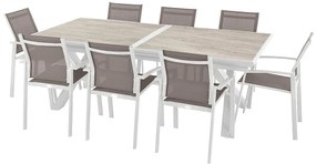 Komplet aluminiowy BERGAMO I. 1+8 (biały)