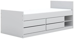 Pojedyncze łóżko z materacem i 4 szufladami 90x200 S6-F24