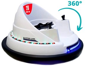 Elektryczny samochodzik dla dzieci, 6V, z baterią, pilotem, biały