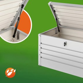 Metalowa skrzynia ogrodowa METALBOX, 385L, 120×62×63cm, szara Gardebruk