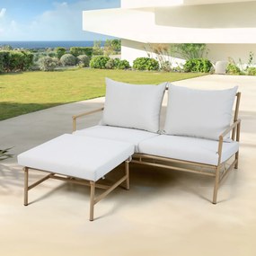 Sofa ogrodowa z podnóżkiem Estelle beżowy PATIO