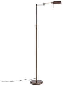 Candeeiro de pé de design bronze escuro incluindo LED com dimmer de toque - Notia