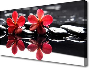 Obraz canvas na ścianę Równowaga Zen: Kwiat i Kamień