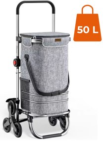 Monzana Torba na zakupy na kółkach do schodów COMFORT, 50l, szara