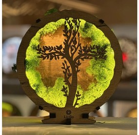 Li-Go 23622/DUB2 - Ściemnialna dekoracja stołowa LED/12W/230V 20x22 cm dąb