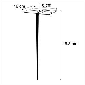 Zewnetrzna Stojąca lampa zewnętrzna czarna 40 cm ze szpicem i tuleją kablową - CharloisDesignerski Oswietlenie zewnetrzne