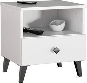 Szafka nocna AKORD MOBI Biała 40 cm 1 szuflada kolor Biały mat 1 półka 40x37x43 cm