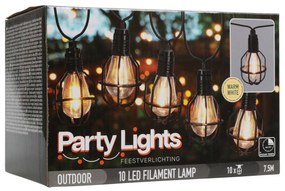 Girlanda do ogrodu PARTY ALL NIGHT, 10 lampek w industrialnym stylu