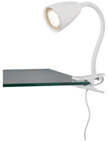 Biała lampa stołowa z klipsem (wys. 20 cm) Wanda – Trio