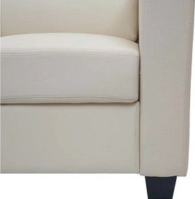 Sofa 3-osobowa Lille,  skóra, kremowa