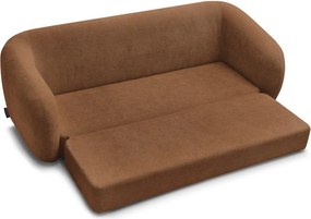 Pomarańczowa rozkładana sofa z tkaniny szenilowej 228 cm Neyo – Bobochic Paris