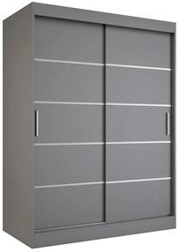 Antracytowa szafa przesuwna 150 cm - Bohosa 4X