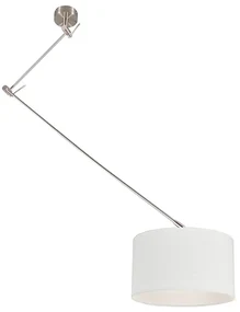 Lampa wisząca regulowana stal klosz biały 35cm - Blitz I Nowoczesny Oswietlenie wewnetrzne