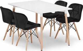 Zestaw stołów prostokątnych Valora YURO Biały MDF Buk x4