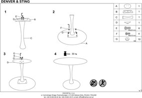 Designerski stół okrągły na jednej nodze Sting