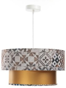 Złota lampa wisząca z welurowym abażurem - S433 S4-N63