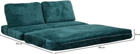 Zielononiebieska rozkładana sofa z materiału bouclé 150 cm Faster – Mauro Ferretti