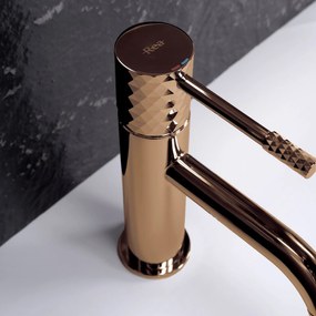 Bateria umywalkowa Rea Lungo Diamond Miedź Niska