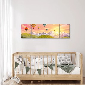 Obraz balonów nad krajobrazem (170x50 cm)
