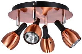 Miedziana lampa sufitowa z metalowym kloszem 35x35 cm Cross – Candellux Lighting