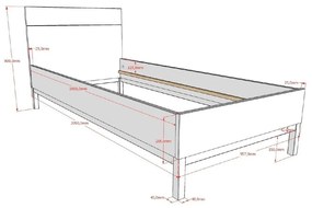 Białe łóżko dziecięce z litego drewna sosnowego bez stelaża 90x200 cm Eva – Vipack
