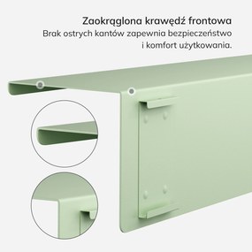 Półka wisząca JOANNE 1200 mm, Fresh Style: pastelowy zielony