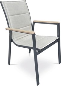 Autronic Krzesło ogrodowe, aluminium, tkanina, beżowy, A ZC-S1110 BK