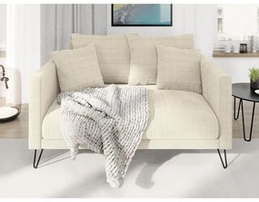 Kremowa sofa z tkaniny szenilowej 140 cm Freya – Ropez