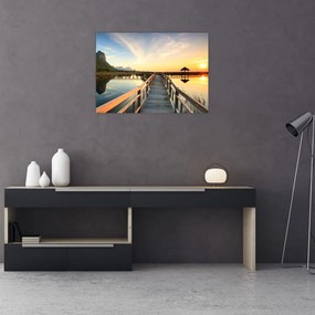 Obraz na szkle - drewniane molo (70x50 cm)