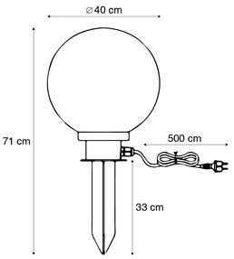 Zewnetrzna Nowoczesny klosz zewnętrzny dymiony 40 cm IP44 - Moshi Nowoczesny Oswietlenie zewnetrzne