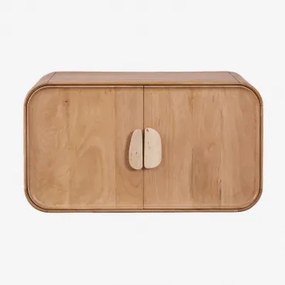 Zestaw Mebli Łazienkowych Z Drewna Mango I Naturalnego Kamienia Kivalina Travertino – Jasne Drewno Mango - Sklum