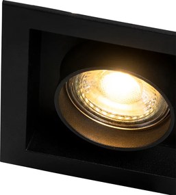 Nowoczesny reflektor wpuszczany czarny regulowany 3-punktowy - Roof