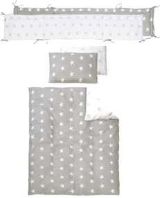 Białe łóżeczko na kółkach z baldachimem 60x120 cm Little stars – Roba