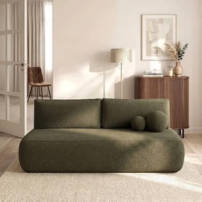 Sofa z Funkcją Spania ARVETO Oliwkowa Boucle Nowoczesna