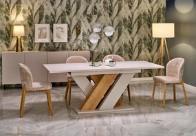 Stół do Jadalni Rozkładany płyta kaszmir/dąb cremona 160-200/90/77 BRANDON