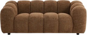 Kanapa 2-osobowa z brązowej tkaniny szenilowej NELIMAR