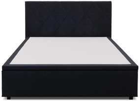 Czarne łóżko pluszowe z pojemnikiem 160x200 G7-F99