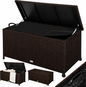 Polirattanowy pojemnik na schowek RICCO, 117 x 53 x 60cm, ciemnobrązowy Casaria